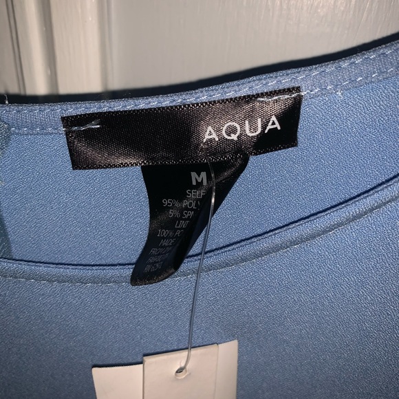 Aqua Shift Dress with Bell Sleeves - Picture 9 of 10